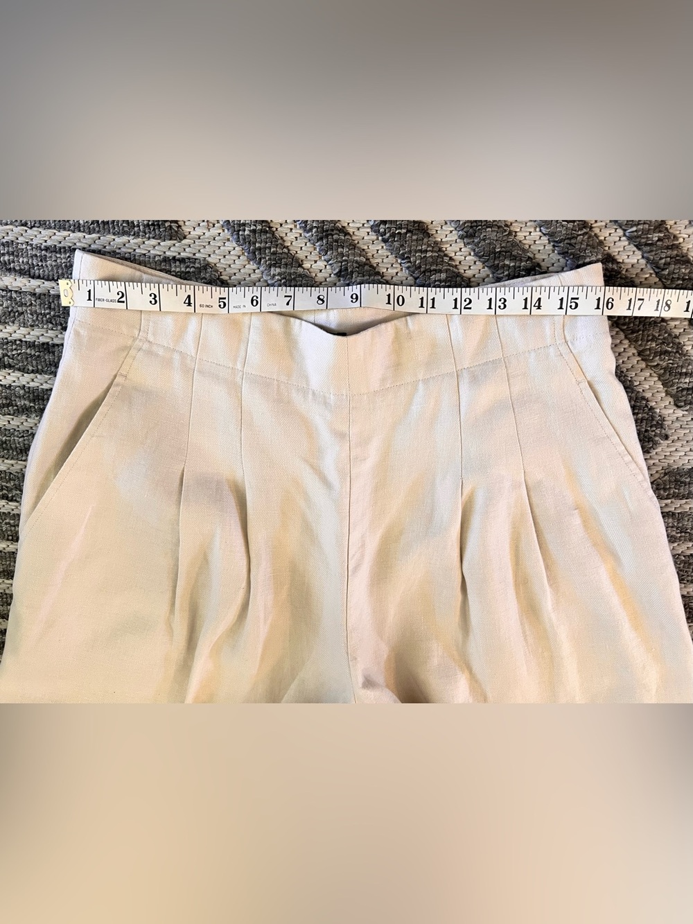 LAFAYETTE 148 New York Sz 10 Cream Linen Wide Leg High Rise Pleated Pant Org$998 - Picture 10 of 13
